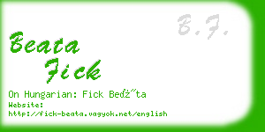 beata fick business card